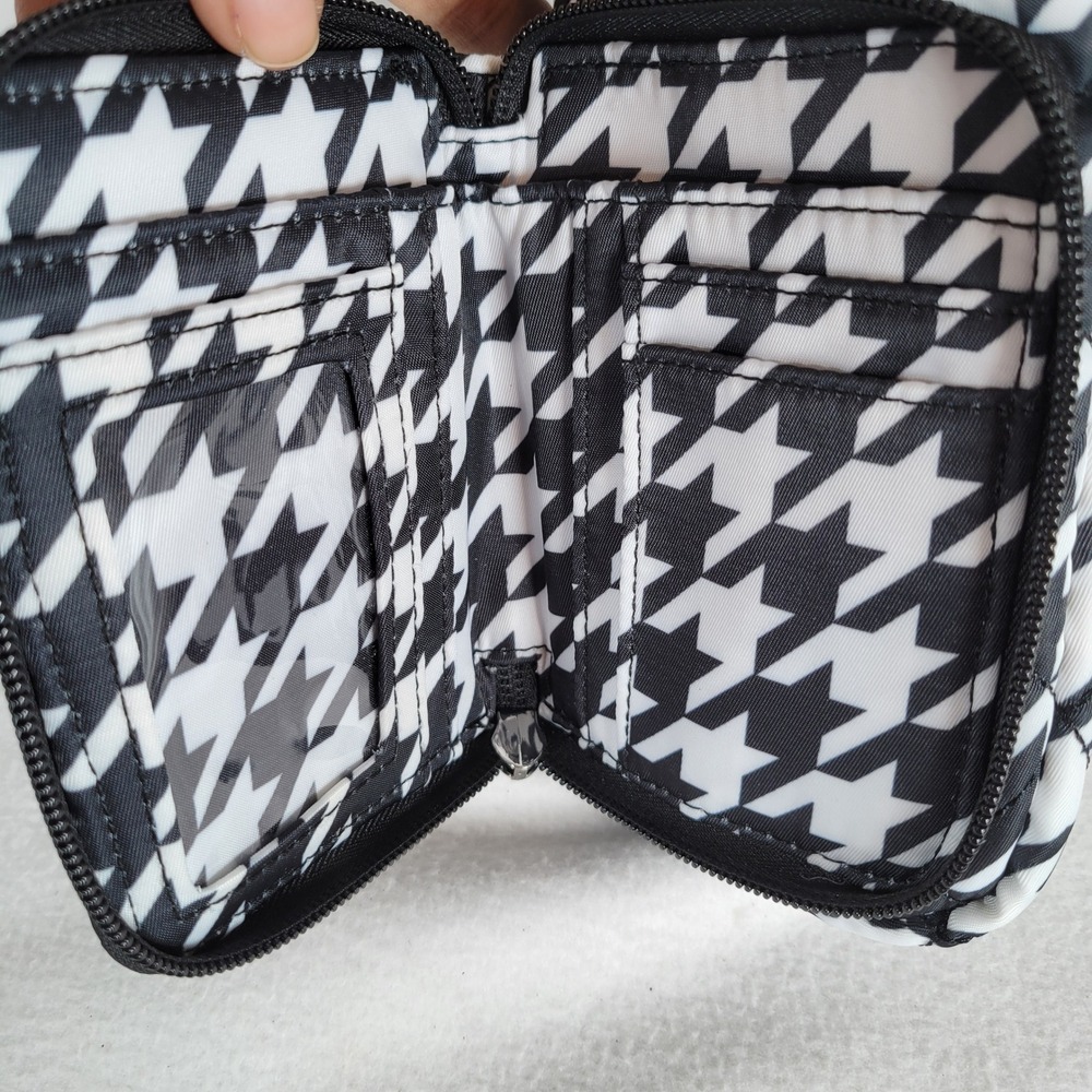 IHKWIP Womens Crossbody Bag The Chit-Chat RFID Houndstooth Size Small Black - Picture 3 of 9
